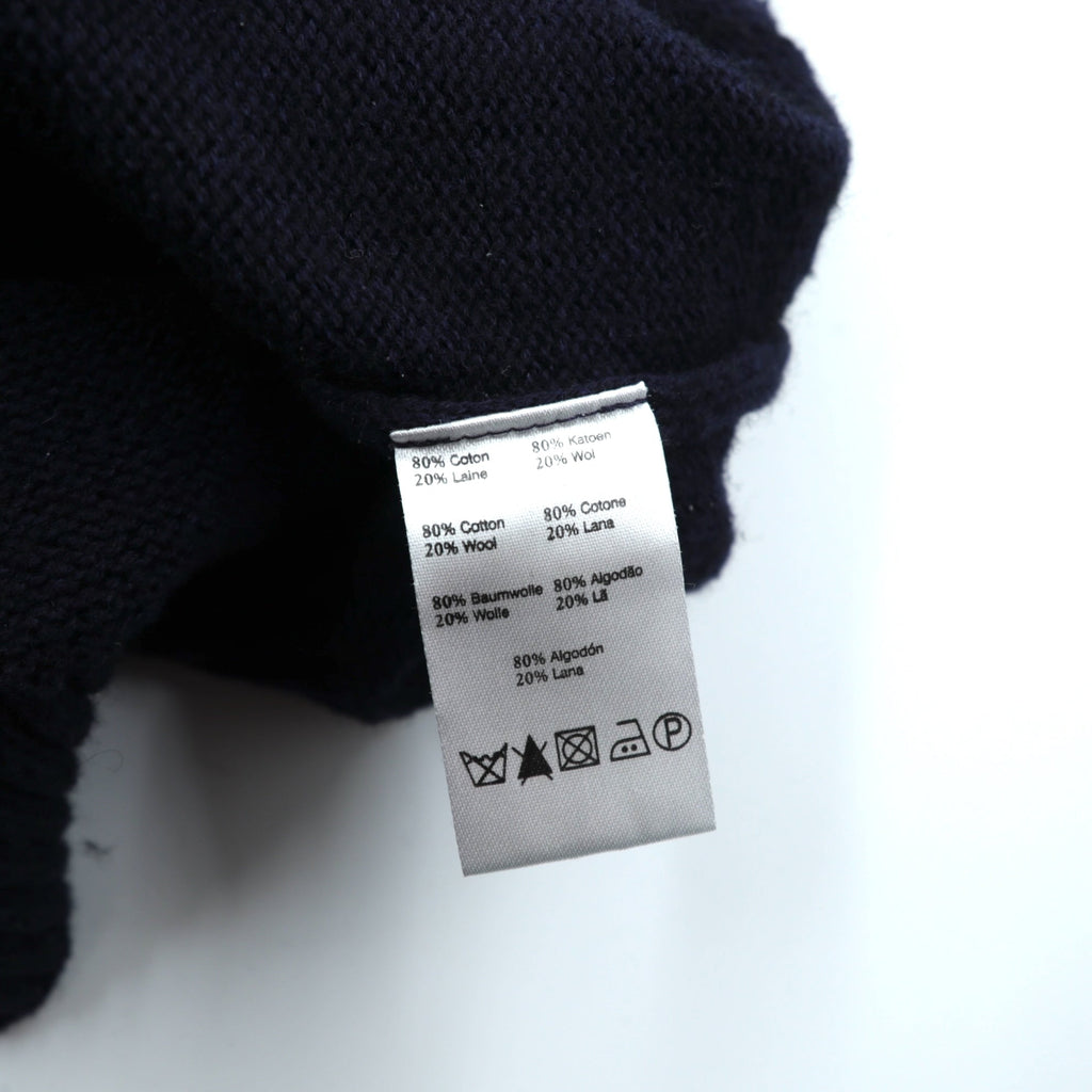 LACOSTE Shoulder Zip High Neck Knit Sweater, XL, Navy, French Design