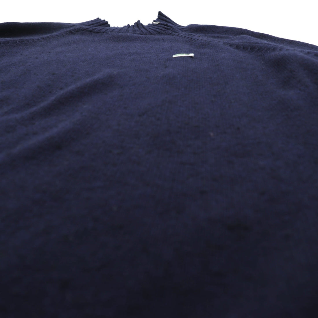 LACOSTE Shoulder Zip High Neck Knit Sweater, XL, Navy, French Design