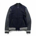 THE TWELVE (ato) Varsity Jacket, Medium, Navy Wool, Double Zip, Lamb Leather Sleeves, Ribbed Line, WBL-4602
