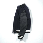 THE TWELVE (ato) Varsity Jacket, Medium, Navy Wool, Double Zip, Lamb Leather Sleeves, Ribbed Line, WBL-4602