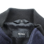 THE TWELVE (ato) Varsity Jacket, Medium, Navy Wool, Double Zip, Lamb Leather Sleeves, Ribbed Line, WBL-4602
