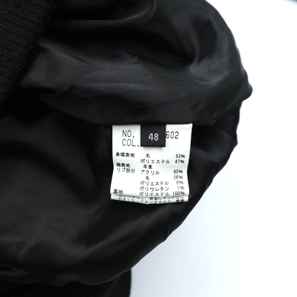 THE TWELVE (ato) Varsity Jacket, Medium, Navy Wool, Double Zip, Lamb Leather Sleeves, Ribbed Line, WBL-4602