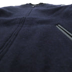 THE TWELVE (ato) Varsity Jacket, Medium, Navy Wool, Double Zip, Lamb Leather Sleeves, Ribbed Line, WBL-4602