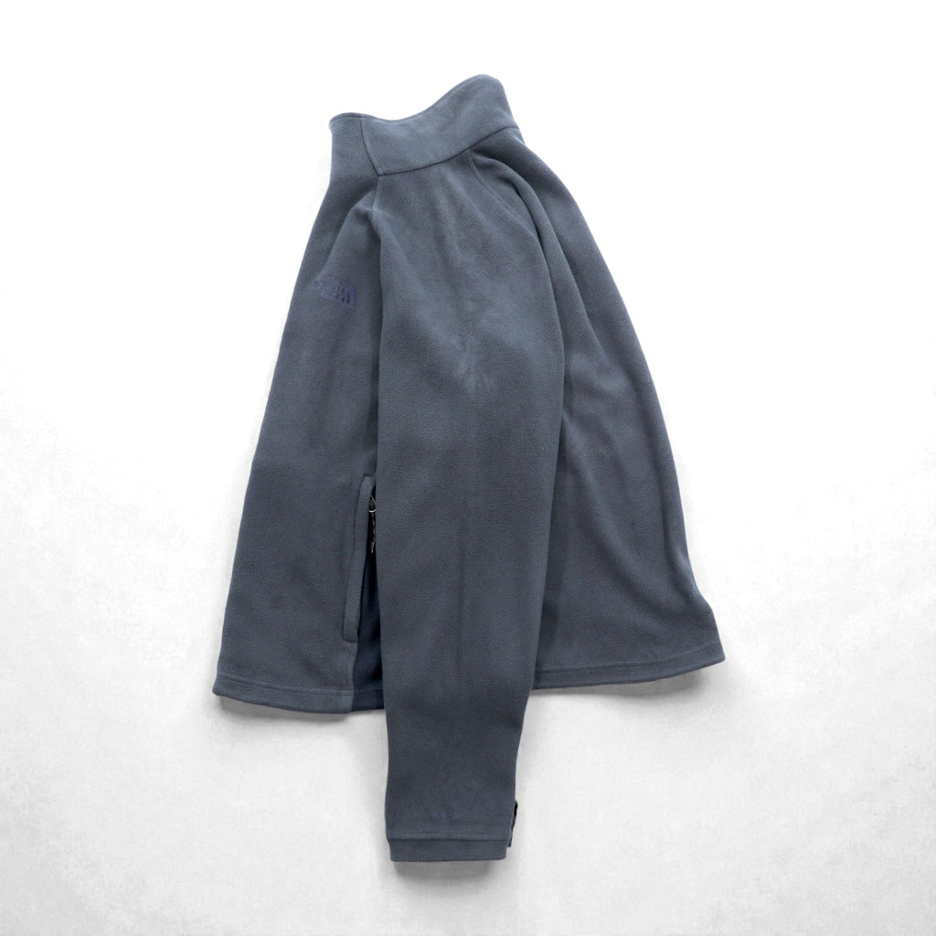 THE NORTH FACE Stand Collar Full Zip Fleece Jacket M Drawcord Gray
