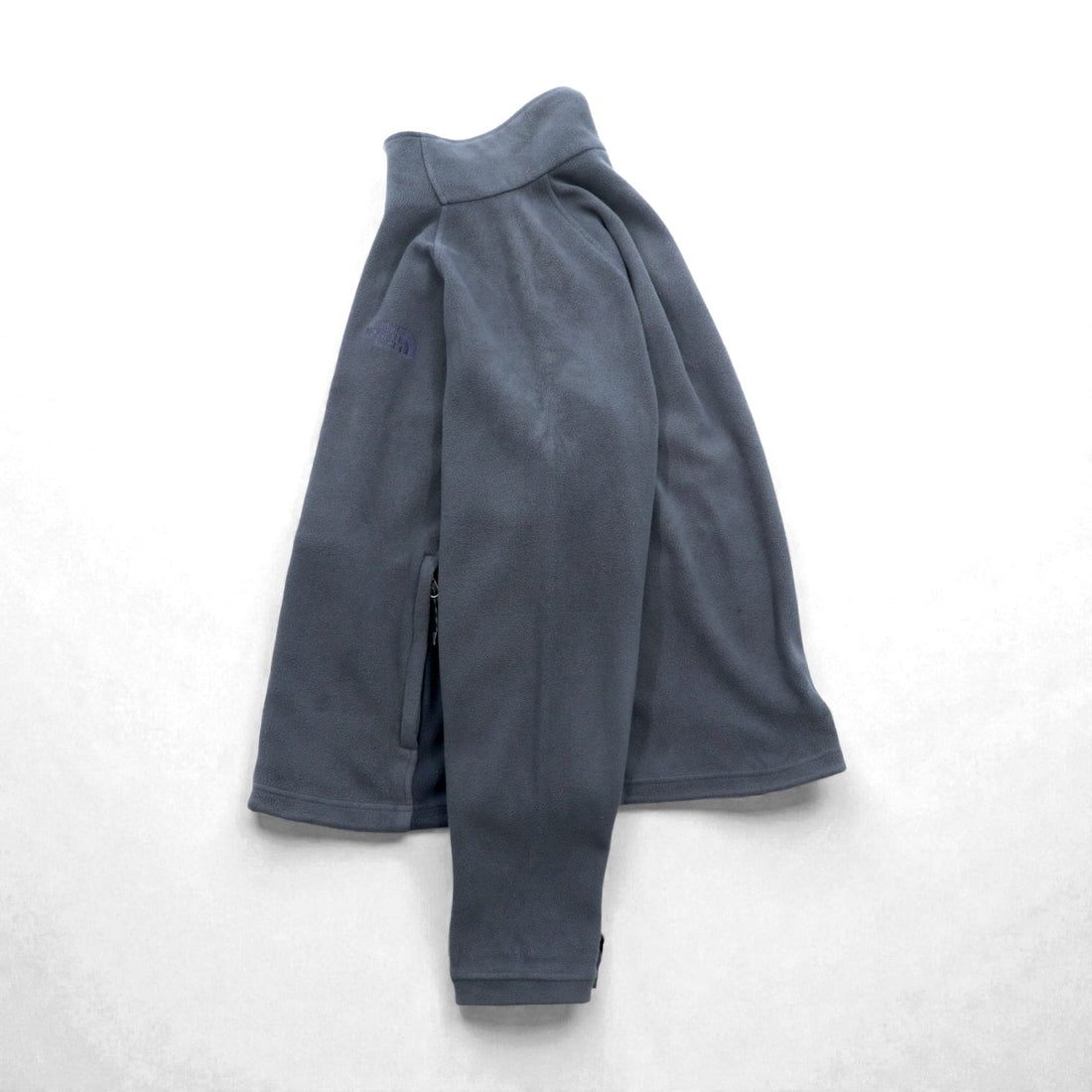 THE NORTH FACE Stand Collar Full Zip Fleece Jacket M Drawcord Gray