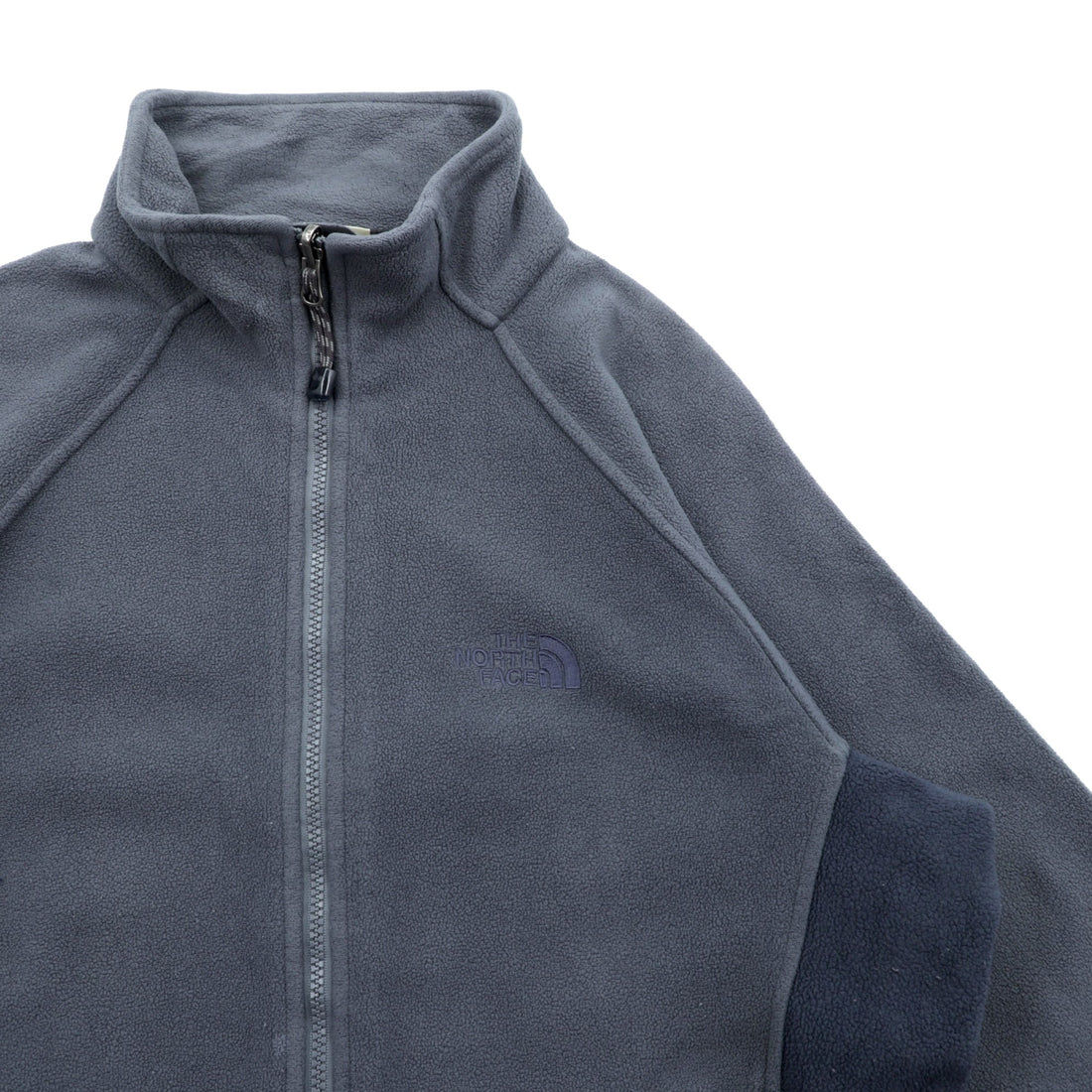 THE NORTH FACE Stand Collar Full Zip Fleece Jacket M Drawcord Gray