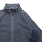 THE NORTH FACE Stand Collar Full Zip Fleece Jacket M Drawcord Gray