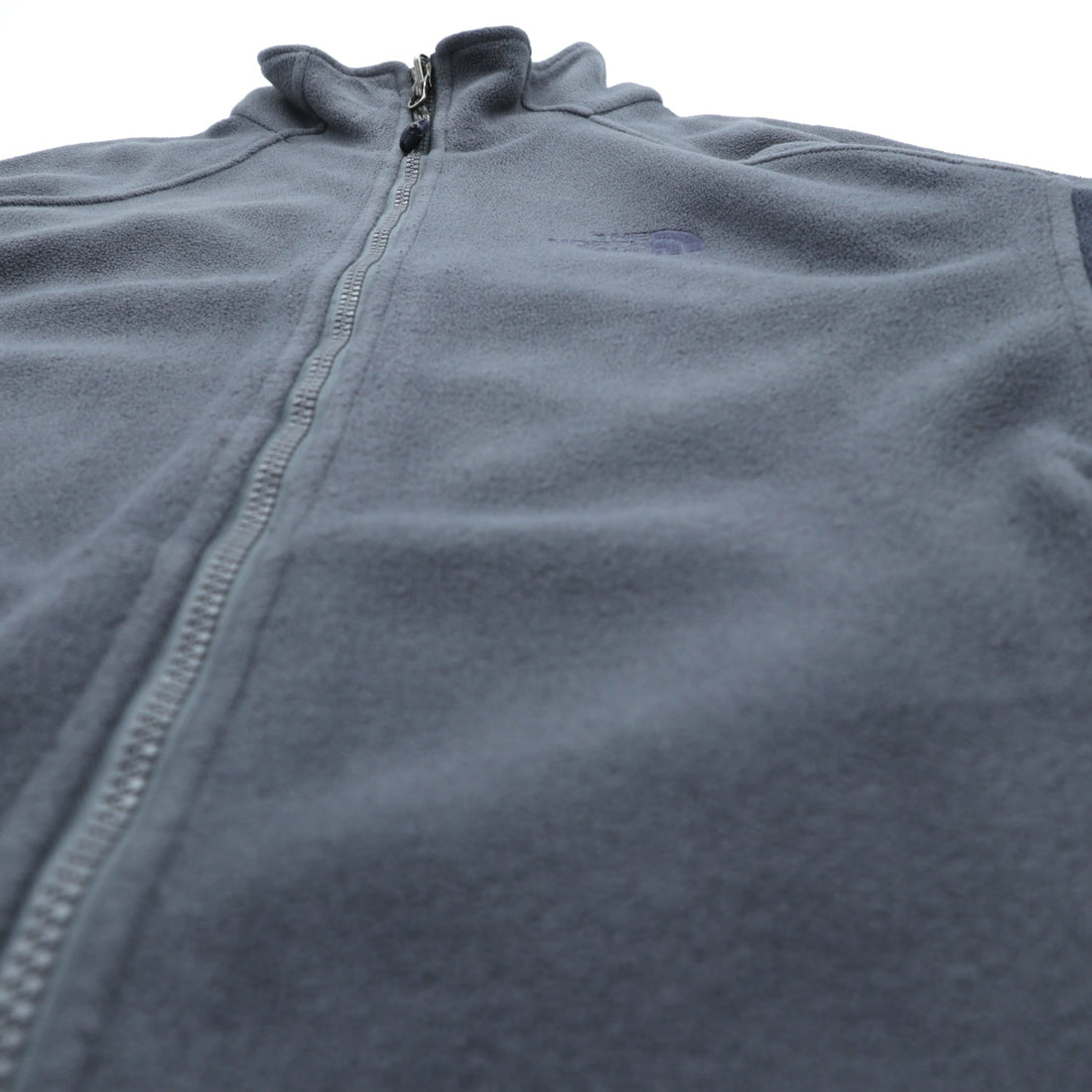 THE NORTH FACE Stand Collar Full Zip Fleece Jacket M Drawcord Gray