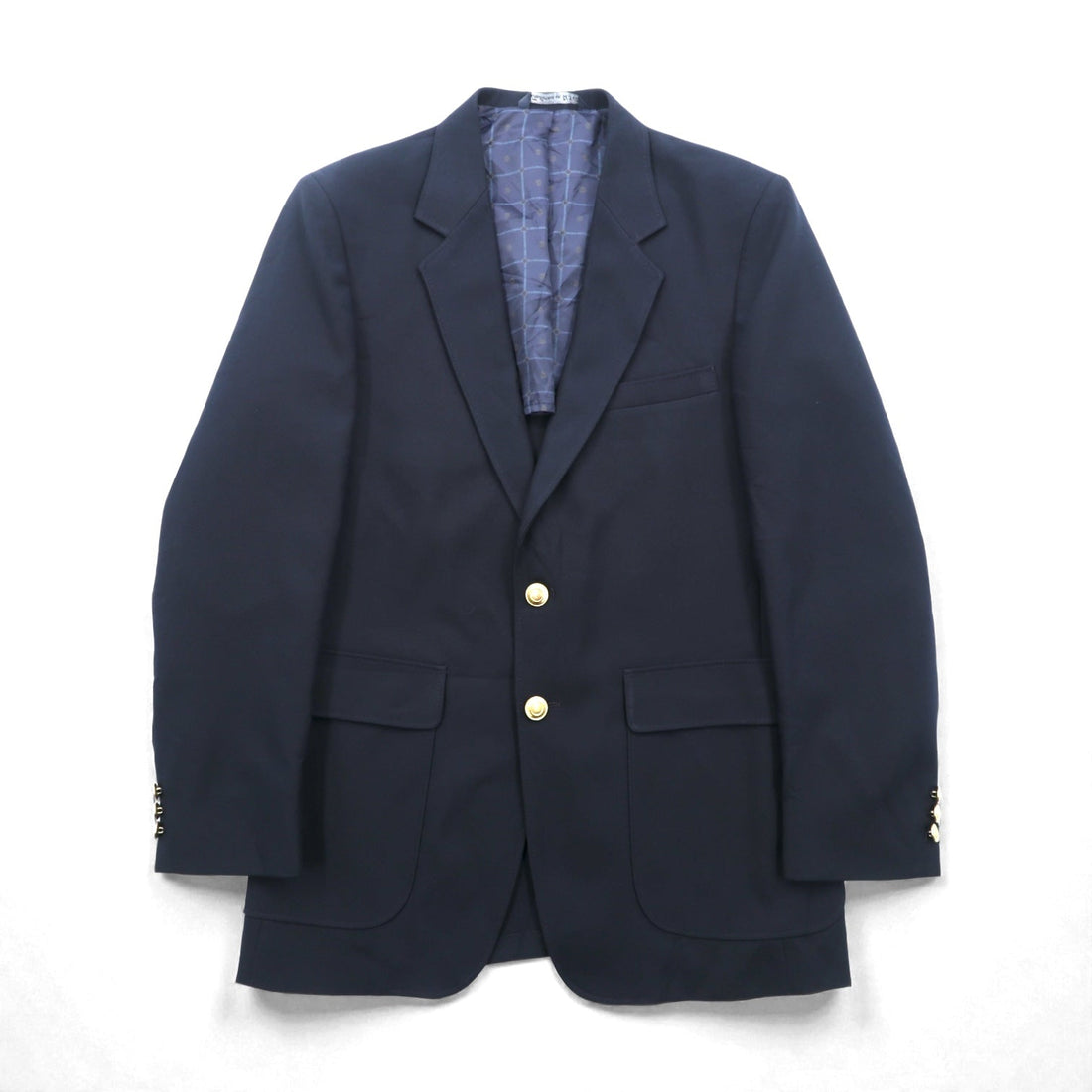 Sears 70年代 USA製 2B テーラードジャケット ブレザー M ネイビー 金ボタン 紺ブレ PERMA-PREST CLASSIC COLLECTION