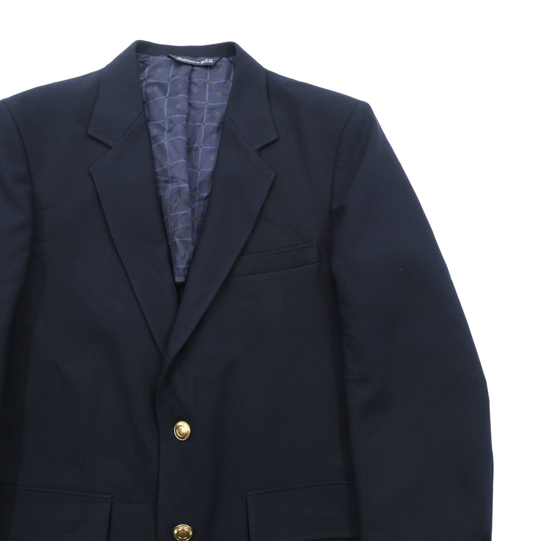 Sears 70年代 USA製 2B テーラードジャケット ブレザー M ネイビー 金ボタン 紺ブレ PERMA-PREST CLASSIC COLLECTION