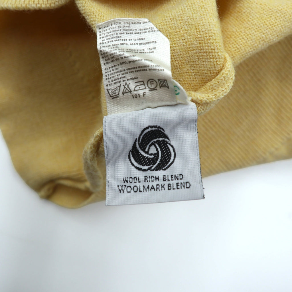 LACOSTE 80s Knit Sweater L Yellow Wool One Point Logo