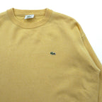 LACOSTE 80s Knit Sweater L Yellow Wool One Point Logo