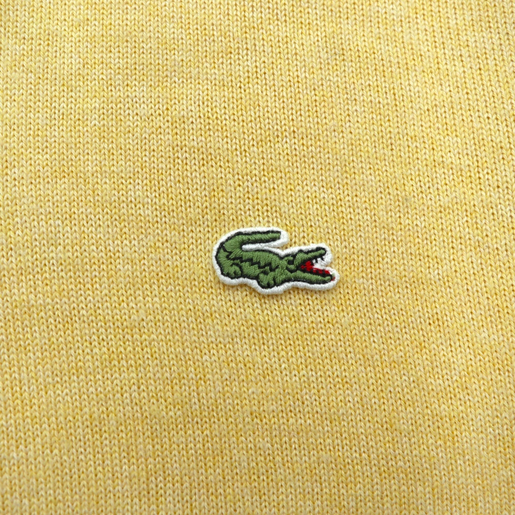 LACOSTE 80s Knit Sweater L Yellow Wool One Point Logo