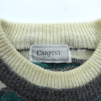 CARPINI 90年代 ヴィンテージ 3D ジャガード ニット セーター L グレー アクリル 総柄