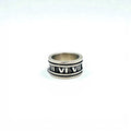 Vintage Silver Ring, Roman Numeral, Size 19, 925, Wide, Gothic