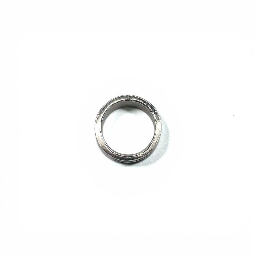 Vintage Silver Ring, Roman Numeral, Size 19, 925, Wide, Gothic