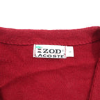 LACOSTE 70年代 ヴィンテージ Vネック ニット カーディガン L レッド アクリル 糸巻タグ