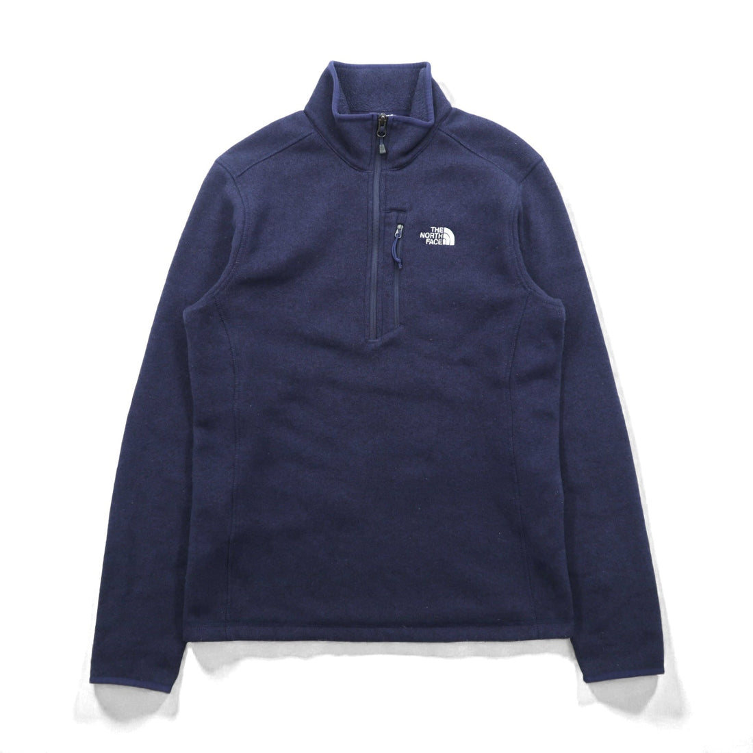 THE NORTH FACE Half Zip Fleece Jacket M Navy Stand Collar Chest Pocket A7TM Overseas Standards