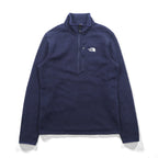 THE NORTH FACE Half Zip Fleece Jacket M Navy Stand Collar Chest Pocket A7TM Overseas Standards