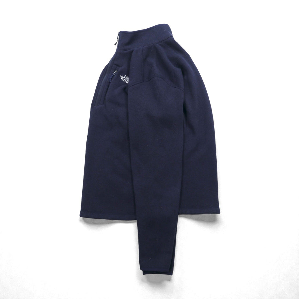 THE NORTH FACE Half Zip Fleece Jacket M Navy Stand Collar Chest Pocket A7TM Overseas Standards
