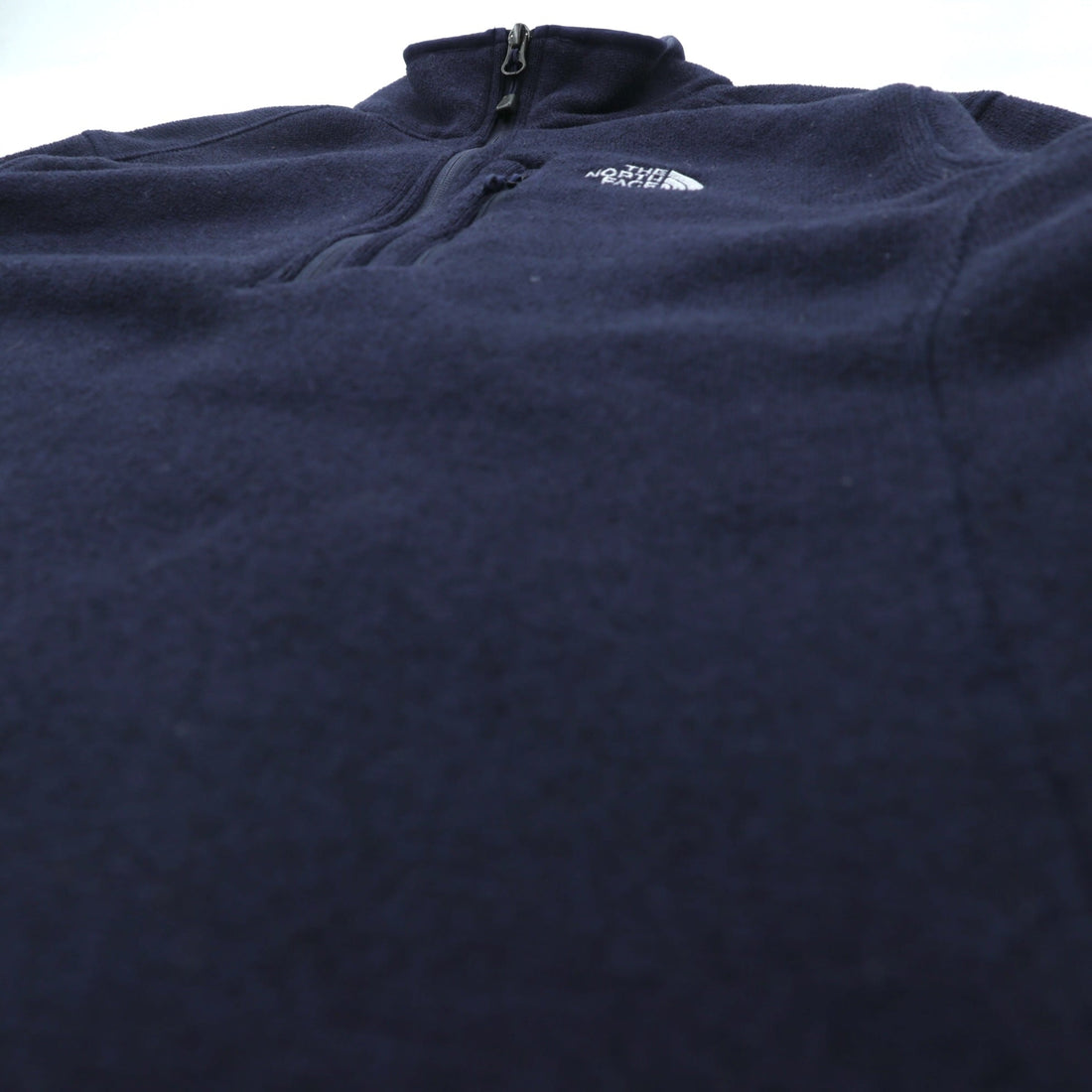 THE NORTH FACE Half Zip Fleece Jacket M Navy Stand Collar Chest Pocket A7TM Overseas Standards