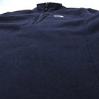 THE NORTH FACE Half Zip Fleece Jacket M Navy Stand Collar Chest Pocket A7TM Overseas Standards