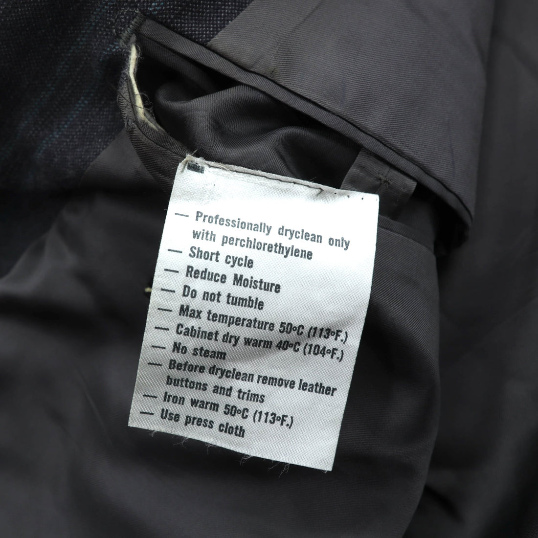 Ermenegildo Zegna Made in Italy Peak Lapel Double-Breasted Tailored Jacket Leather L Gray Wool Stripe