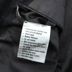 Ermenegildo Zegna Made in Italy Peak Lapel Double-Breasted Tailored Jacket Leather L Gray Wool Stripe