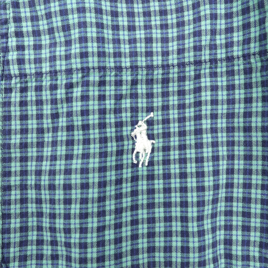 Polo Ralph Lauren 90s Gown Robe XL Green Check Small Pony Embroidery Pajama Long Shirt Jacket