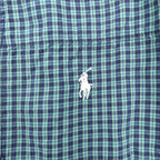 Polo Ralph Lauren 90s Gown Robe XL Green Check Small Pony Embroidery Pajama Long Shirt Jacket