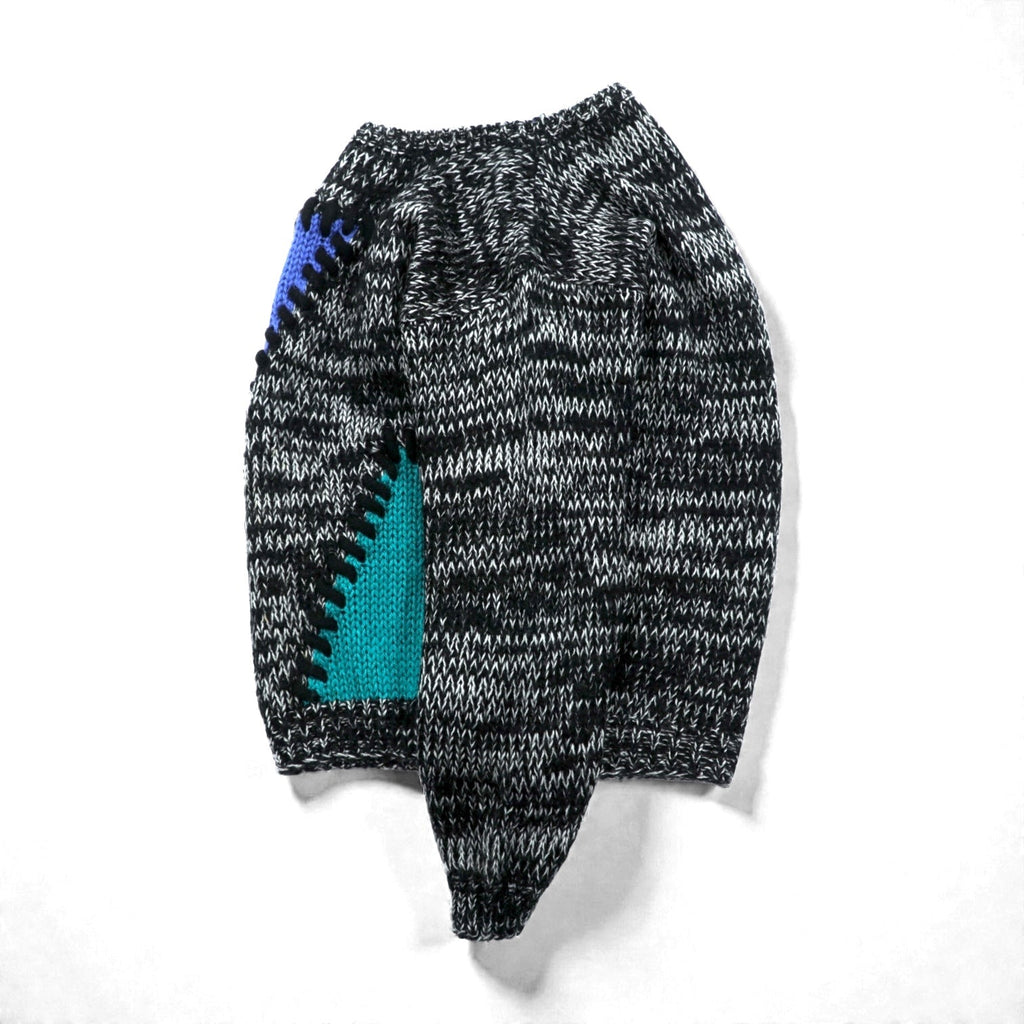 CRYSTAL RAINBOW 90s Vintage Patchwork Low Gauge Design Knit Sweater FREE
