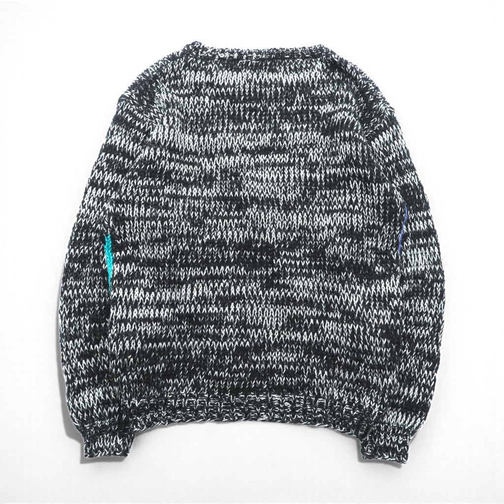 CRYSTAL RAINBOW 90s Vintage Patchwork Low Gauge Design Knit Sweater FREE