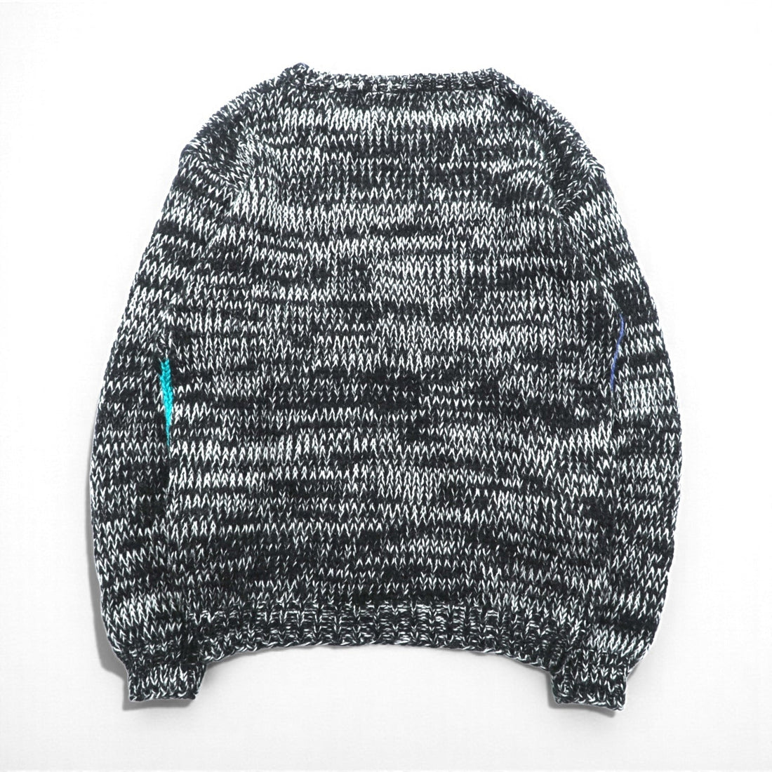 CRYSTAL RAINBOW 90s Vintage Patchwork Low Gauge Design Knit Sweater FREE