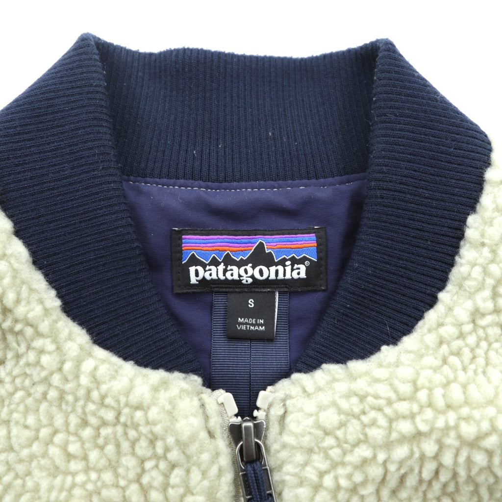 Patagonia Retro X Bomber Jacket, discontinued, Boa Fleece Size S, Natural Navy, 22830