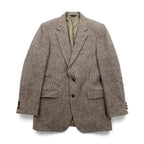 Harris Tweed 90s Made in USA Leather 2B Tailored Jacket, XL, Wool, Covered Buttons, Lord & Taylor