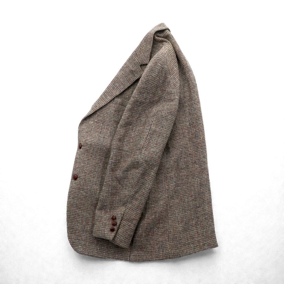 Harris Tweed 90s Made in USA Leather 2B Tailored Jacket, XL, Wool, Covered Buttons, Lord & Taylor