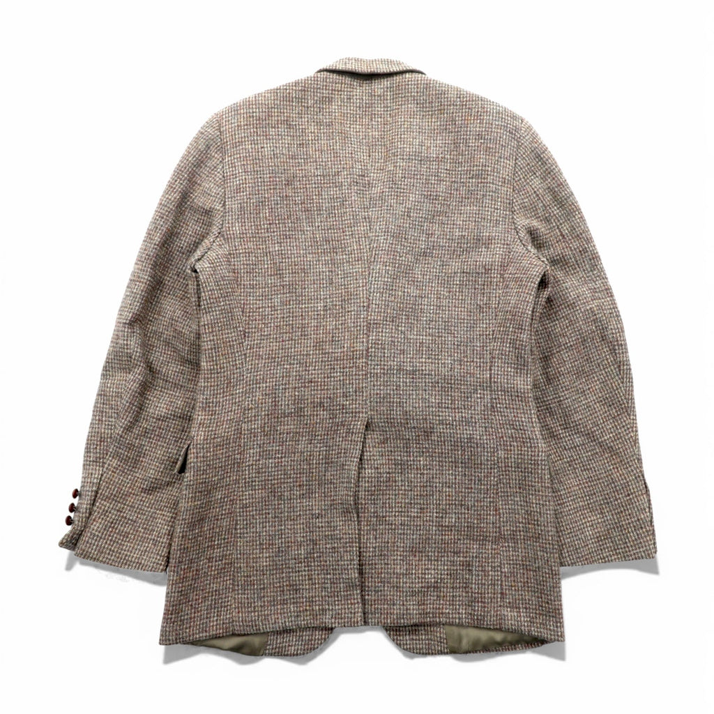 Harris Tweed 90s Made in USA Leather 2B Tailored Jacket, XL, Wool, Covered Buttons, Lord & Taylor