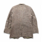 Harris Tweed 90s Made in USA Leather 2B Tailored Jacket, XL, Wool, Covered Buttons, Lord & Taylor