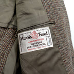 Harris Tweed 90s Made in USA Leather 2B Tailored Jacket, XL, Wool, Covered Buttons, Lord & Taylor