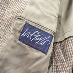 Harris Tweed 90s Made in USA Leather 2B Tailored Jacket, XL, Wool, Covered Buttons, Lord & Taylor