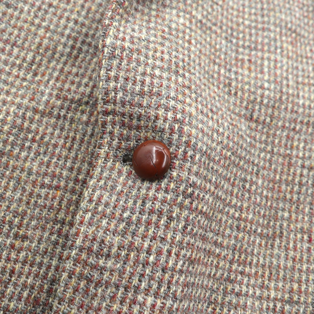 Harris Tweed 90s Made in USA Leather 2B Tailored Jacket, XL, Wool, Covered Buttons, Lord & Taylor