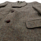 Harris Tweed 90s Made in USA Leather 2B Tailored Jacket, XL, Wool, Covered Buttons, Lord & Taylor