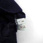 S.T. Dupont Made in Japan Vintage V-Neck Jacquard Knit Sweater, Large, Navy Wool