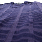 S.T. Dupont Made in Japan Vintage V-Neck Jacquard Knit Sweater, Large, Navy Wool
