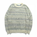 BILL BLASS 米国製 ジャガード ニット セーター L コットン 総柄 USA製