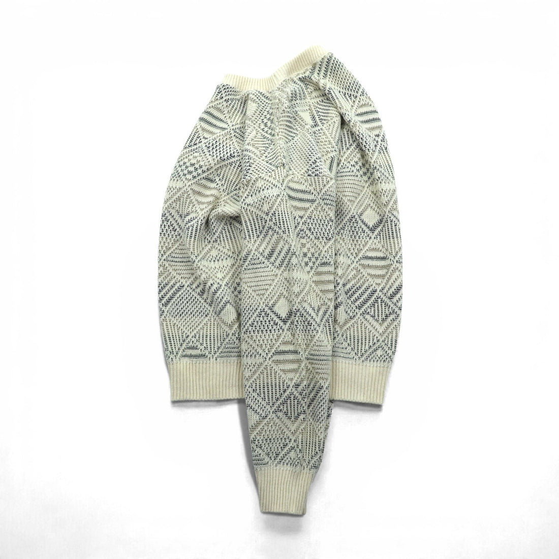 BILL BLASS 米国製 ジャガード ニット セーター L コットン 総柄 USA製