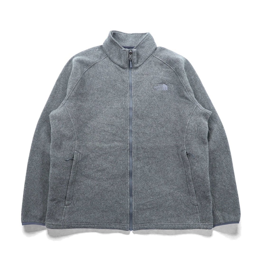 THE NORTH FACE Full Zip Fleece Jacket XL Gray Drawcord Stand Collar C704