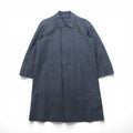 SANYO COAT Made in Japan Balmacaan Soutien Collar L Navy Check with Detachable Quilted Liner and Mohair Blend Bi-Flap