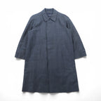 SANYO COAT Made in Japan Balmacaan Soutien Collar L Navy Check with Detachable Quilted Liner and Mohair Blend Bi-Flap