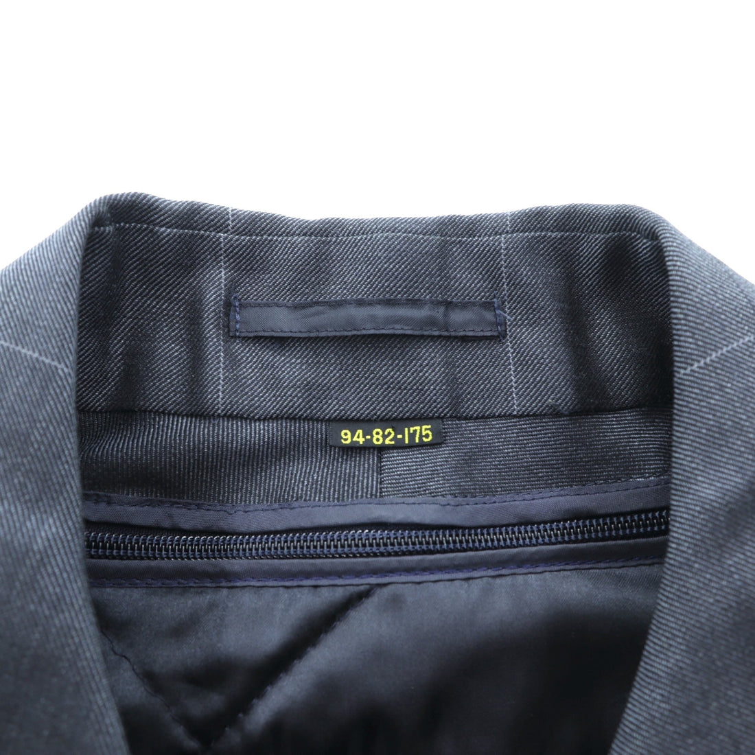 SANYO COAT Made in Japan Balmacaan Soutien Collar L Navy Check with Detachable Quilted Liner and Mohair Blend Bi-Flap